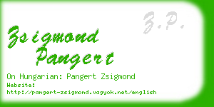 zsigmond pangert business card